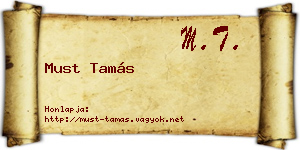 Must Tamás névjegykártya